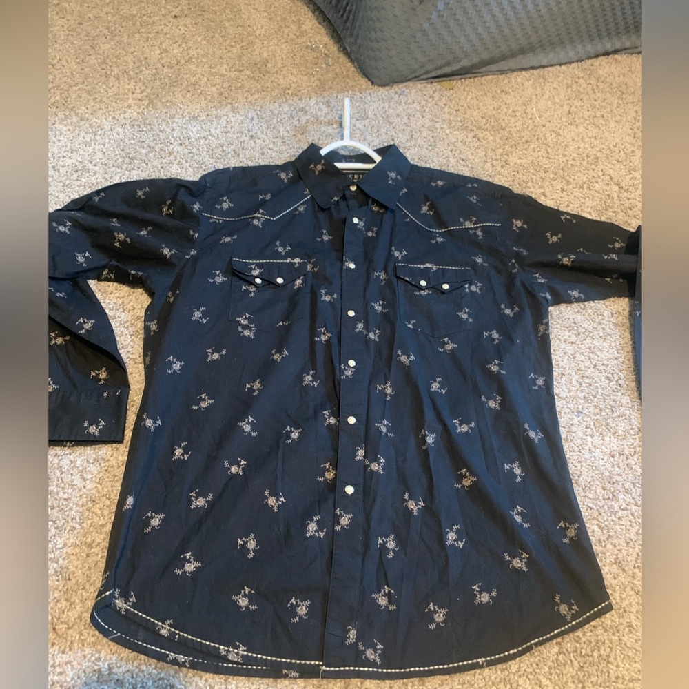 Twenty Black Patterned Shirt western shirt XL